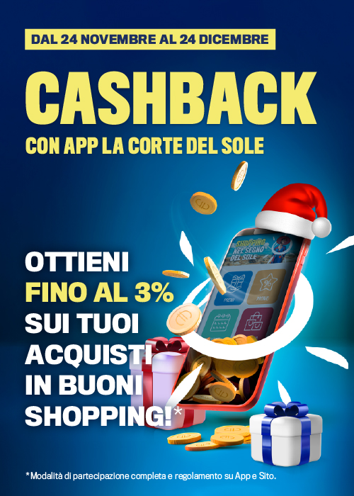 CASHBACK CON APP LA CORTE DEL SOLE